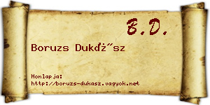 Boruzs Dukász névjegykártya